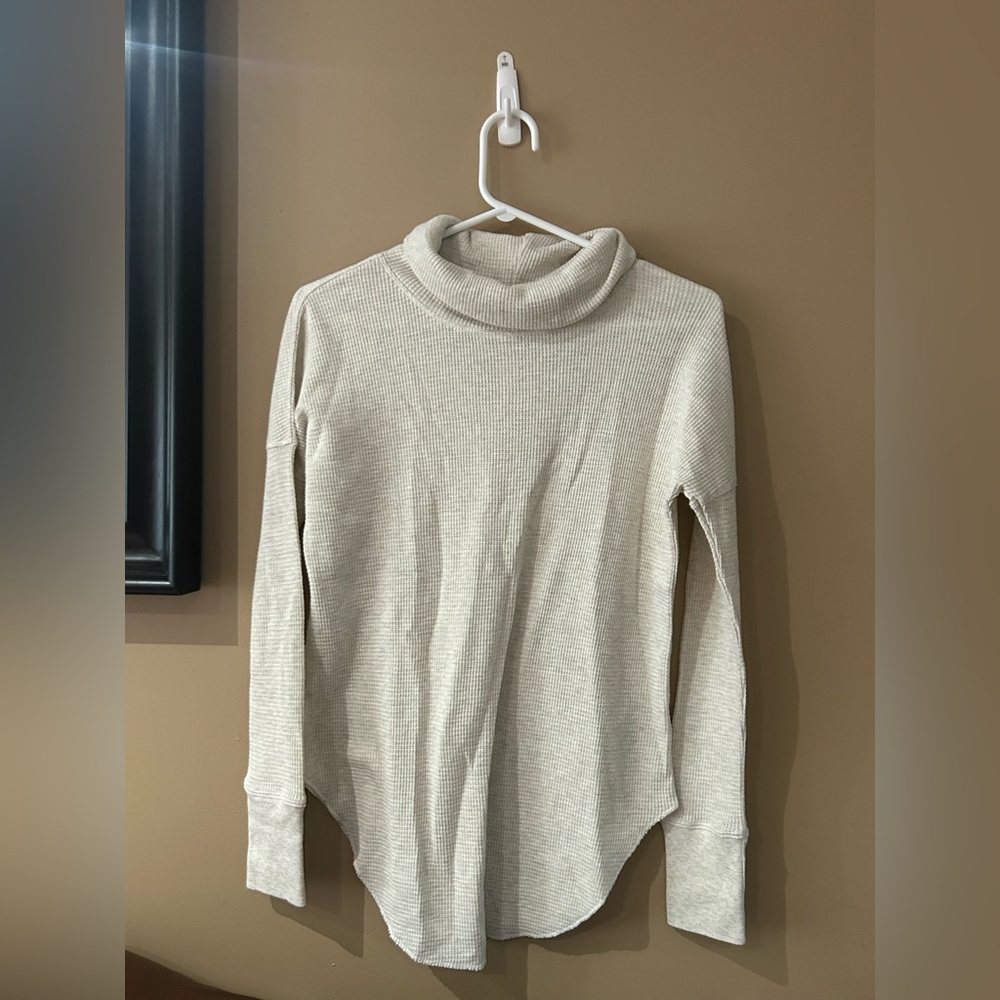 Babaton Off-White Waffle Knit Top